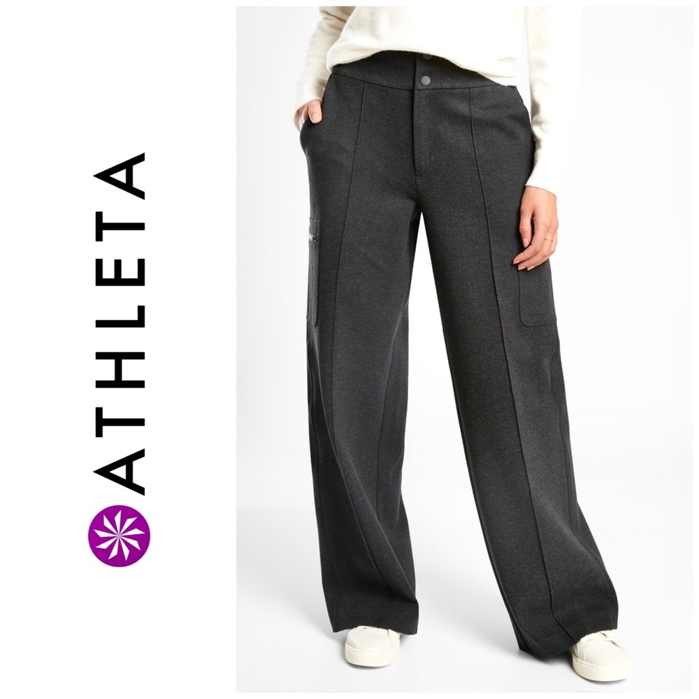 Athleta Venice Heathered Cargo Flare Pant, Charcoal G… Gem